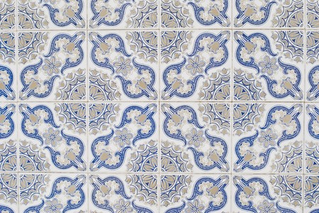 Detail of Portuguese glazed tiles.の写真素材