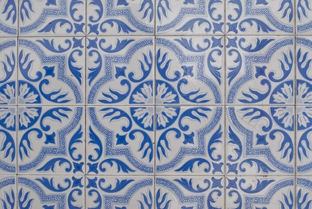 Detail of Portuguese glazed tiles.の写真素材