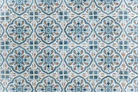 Detail of Portuguese glazed tiles.の写真素材
