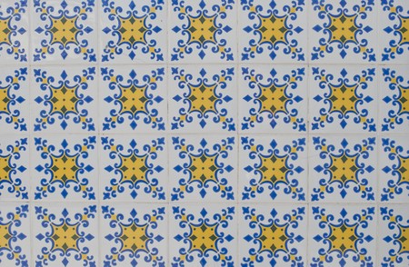 Detail of Portuguese glazed tiles.の写真素材