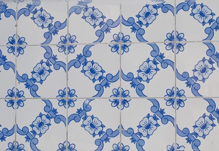 Detail of Portuguese glazed tiles.