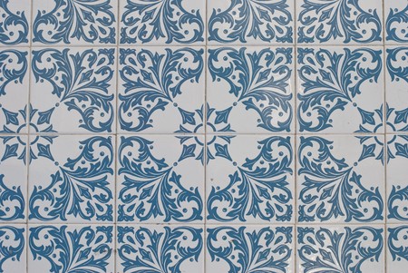 Detail of Portuguese glazed tiles.の写真素材