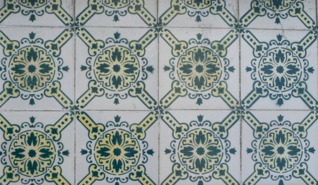 Detail of Portuguese glazed tiles.の写真素材