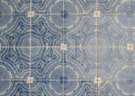 Detail of Portuguese glazed tiles.の写真素材
