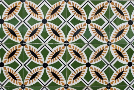 Detail of Portuguese glazed tiles.