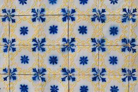 Detail of Portuguese glazed tiles.の写真素材