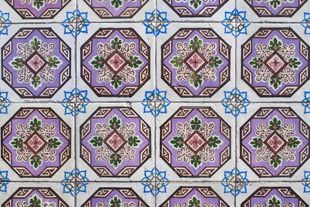Detail of Portuguese glazed tiles.の写真素材