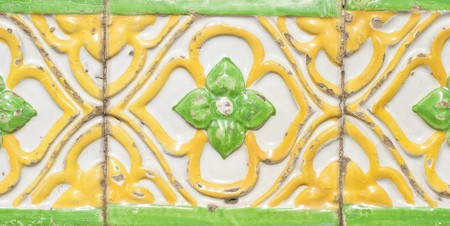 Detail of Portuguese glazed tiles.の写真素材