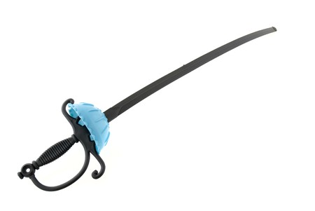 Fake plastic sword isolated on white background.の写真素材