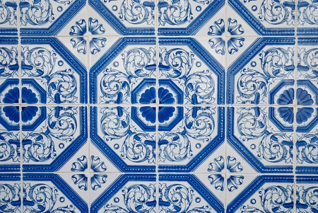 Detail of Portuguese glazed tiles.の写真素材