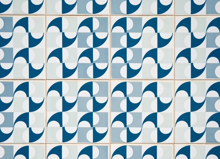 Ornamental old typical tiles from Portugal.の写真素材