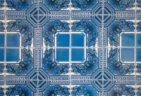Detail of Portuguese glazed tiles.の写真素材