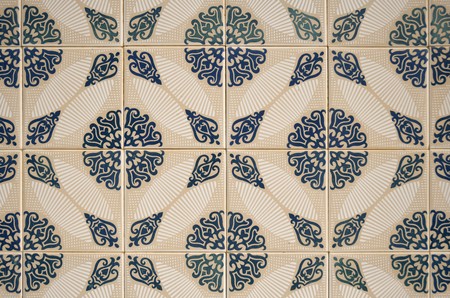 Ornamental old typical tiles from Portugal.の写真素材