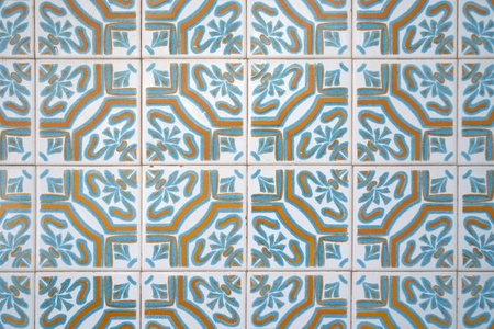 Detail of Portuguese glazed tiles.の写真素材