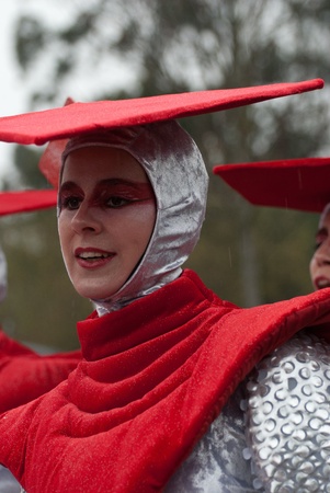 OVAR, PORTUGAL - MARCH 8: Group 'Bailarinos'  during the Carnival Parade on March 8, 2011 in Ovar,...
