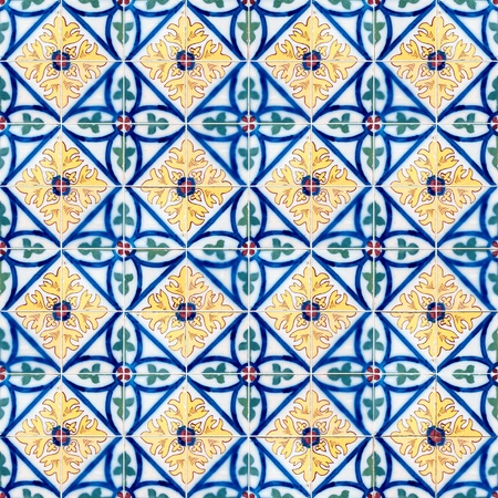 Seamless tile pattern of ancient ceramic tiles.の写真素材
