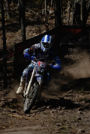VALE DE CAMBRA - APR 11: Jordan Curvalle (FRA)  at the 2nd event GP POLISPORT OF PORTUGAL of the MAXXIS FIM Enduro World Championship at Vale de Cambra on April 11, 2011 in Vale de Cambra, Portugal.のeditorial素材