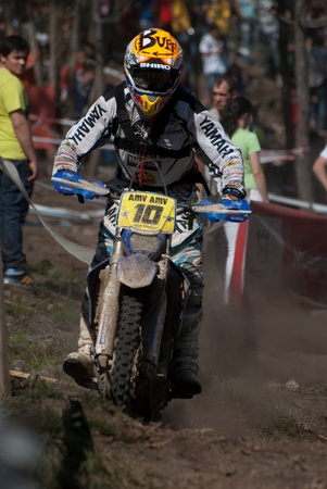 VALE DE CAMBRA - APR 11: Jordi Viladoms (SPA)  at the 2nd event GP POLISPORT OF PORTUGAL of the MAXXIS FIM Enduro World Championship at Vale de Cambra on April 11, 2011 in Vale de Cambra, Portugal.のeditorial素材
