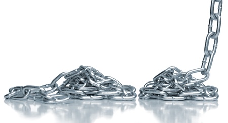 Steel chains on a White Background.の写真素材