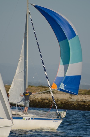 AVEIRO - AUGUST 27: Participant on during the 49th Cruzeiro da Ria August 27, 2011 in Aveiro, Portugal.のeditorial素材