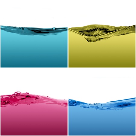 Set of water waves isolated on a white background.の写真素材