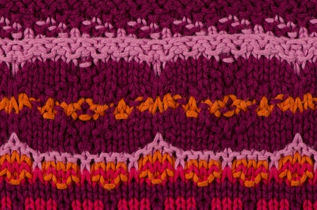 Close up macro background texture of striped knitted texture.