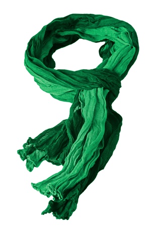 Green scarf isolated on white background.の写真素材