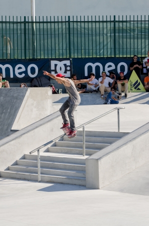 VISEU, PORTUGAL - JULY 22: Laurence Aragao at DC Skate challenge by MEO on july 22, 2012 in Viseu, Portugal.のeditorial素材