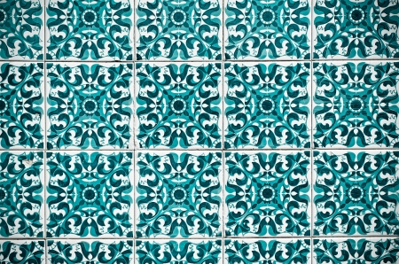 Colorful vintage spanish style ceramic tiles wall decoration.