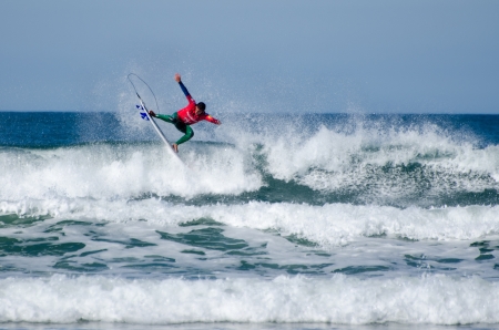 FIGUEIRA DA FOZ, PORTUGAL - SEPTEMBER 30: Vasco Ribeiro at the 4th stage of MEO Figueira Pro on...