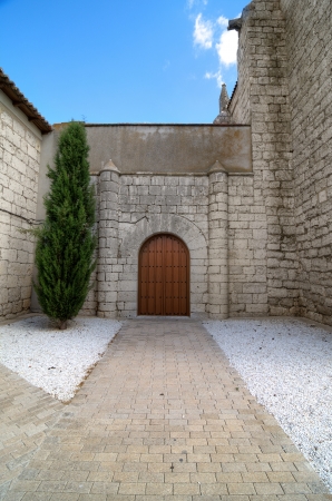 Simancas church door on a sunny day, province of Valladolid, Spain の写真素材