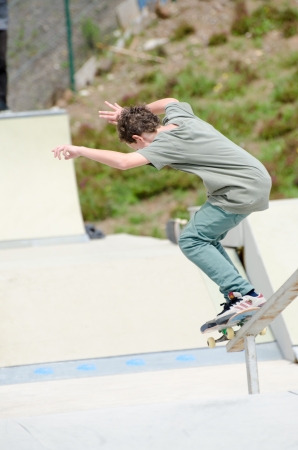 AMADORA, PORTUGAL - APRIL 07: Gustavo Ribeiro at 4th Stage on DC Skate Challenge by Meo on april 07, 2013 in Amadora, Portugal.のeditorial素材