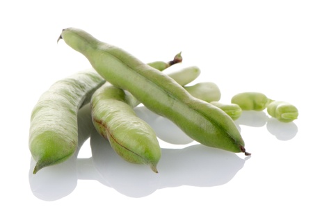 green beans pod on white background.の写真素材