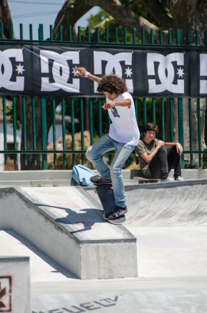 VISEU, PORTUGAL - JULY 21: Luis Cruz at DC Skate challenge by MEO on july 21, 2013 in Viseu, Portugal.のeditorial素材