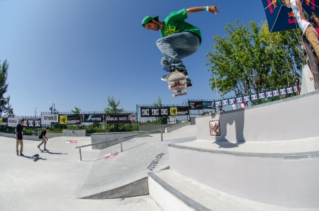 VISEU, PORTUGAL - JULY 21: Joao Santos at DC Skate challenge by MEO on july 21, 2013 in Viseu, Portugal.のeditorial素材