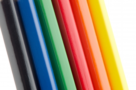 Close up of color pencils with different colors.の写真素材