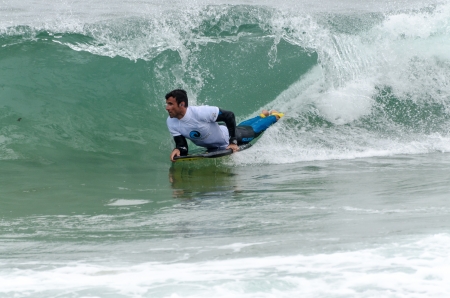 OVAR, PORTUGAL - AUGUST 15  Rui Barreira at the 2nd Stage of the Bodyboard Protour 2013 on august...