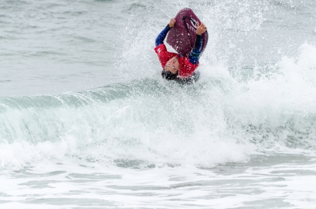 OVAR, PORTUGAL - AUGUST 15  Antonio Cardoso at the 2nd Stage of the Bodyboard Protour 2013 on august 15, 2013 in Ovar, Portugal のeditorial素材