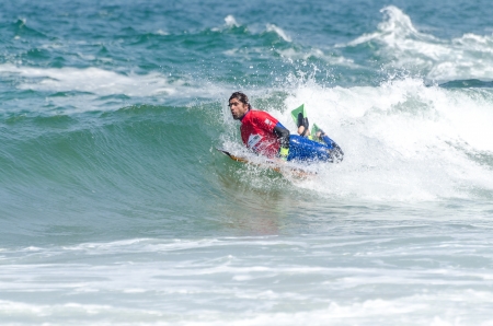 OVAR, PORTUGAL - AUGUST 15  Silvano Lourenco at the 2nd Stage of the Bodyboard Protour 2013 on august 15, 2013 in Ovar, Portugal のeditorial素材