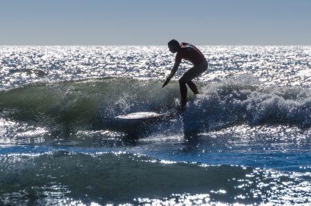 OVAR, PORTUGAL - AUGUST 18: Bruno Grandela at 1st stage of National Longboard Championship  on august 18, 2013 in Ovar, Portugal.のeditorial素材