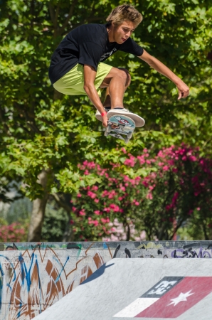 TORRES VEDRAS, PORTUGAL - SEPTEMBER 15  Francisco Martins at 2nd Stage on DC Skate Challenge by Fuel TV on september 15, 2013 in Torres Vedras, Portugal のeditorial素材