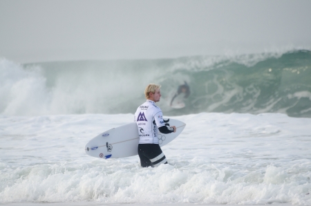 PENICHE, PORTUGAL - OCTOBER 17   Nat Young  USA  during the Rip Curl Pro Portugal, October 17, 2013 in Peniche, Portugalのeditorial素材