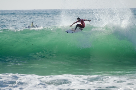 PENICHE, PORTUGAL - OCTOBER 17   Joel Parkinson  AUS  during the Rip Curl Pro Portugal, October 17, 2013 in Peniche, Portugalのeditorial素材