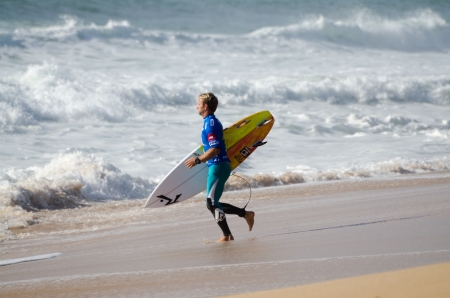 PENICHE, PORTUGAL - OCTOBER 17   Josh Kerr  AUS  during the Rip Curl Pro Portugal, October 17, 2013 in Peniche, Portugalのeditorial素材