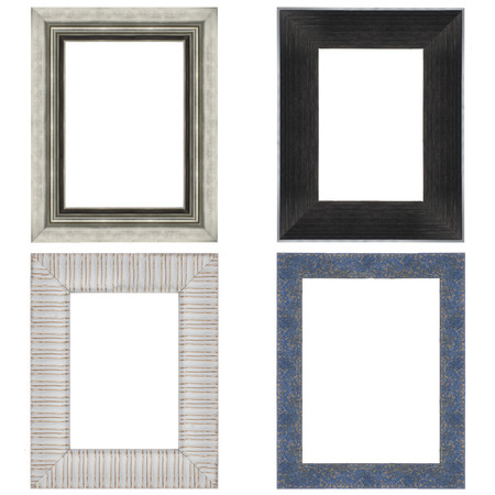 Four picture frames isolated on white background.の写真素材