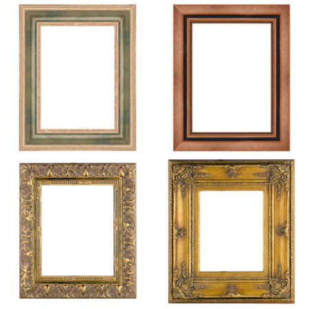 Four picture frames isolated on white background.の写真素材