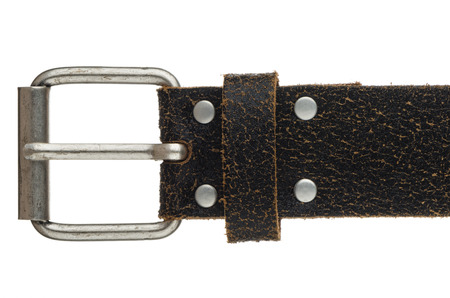 Leather belt isolated on white background.
