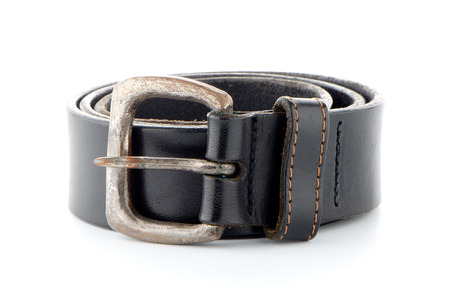 Elegant black belt isolated on white background.