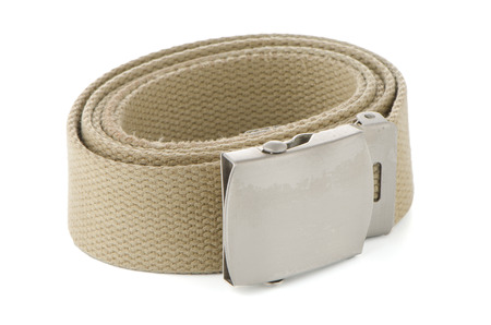 Beige belt on white background.
