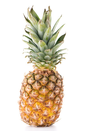 Fresh ripe pineapple isolated on white white background.の写真素材